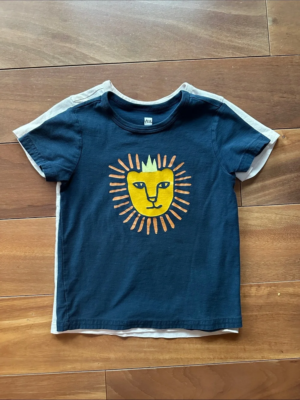 Tea Collection Lot of 2 Graphic Tees: Lion and Cat Designs 4T